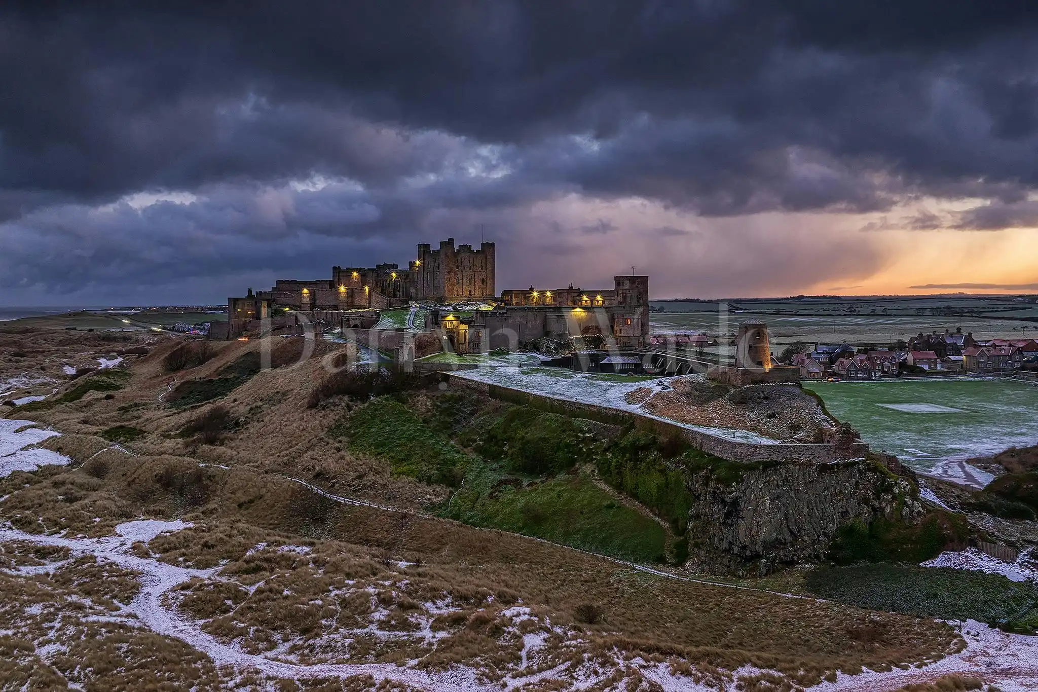 Brooding skies over Bamburgh